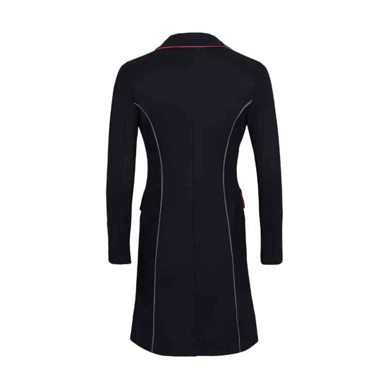 photo ghost du manteau de dos, des passepoils réfléchissants suivent les deux coutures dos, discrets s'ils ne sont pas éclairés