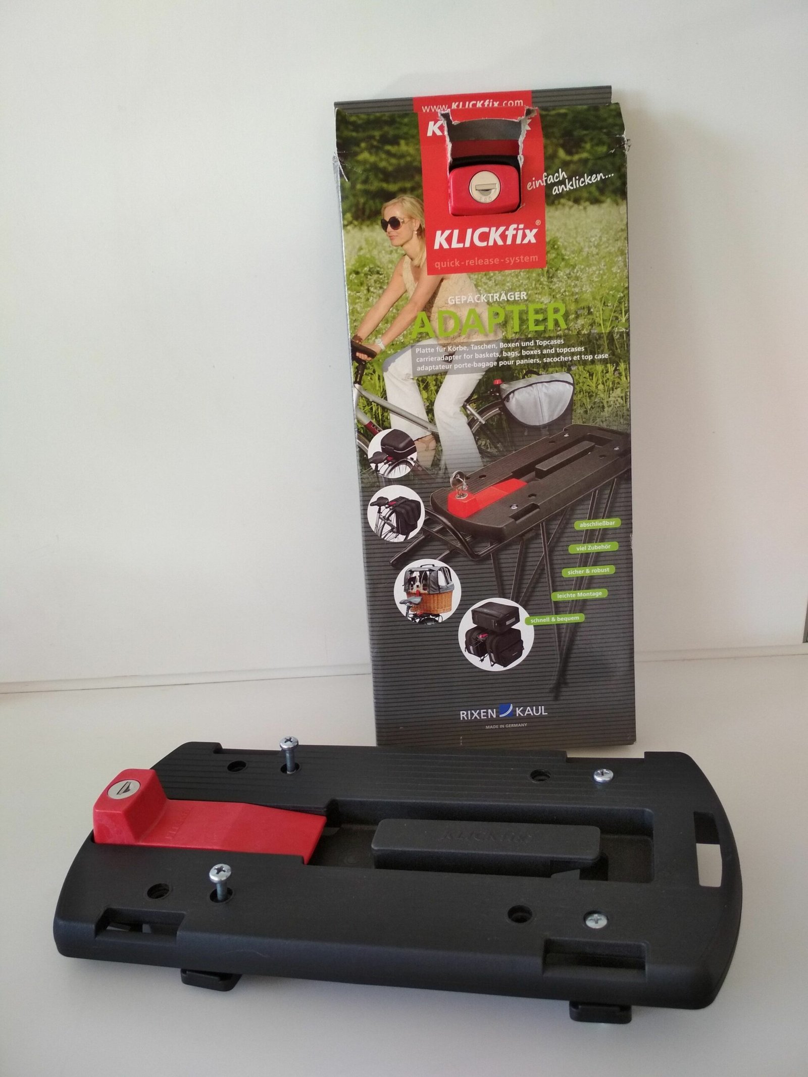 plaque de fixation KLICKfix pour porte-bagages de vélo