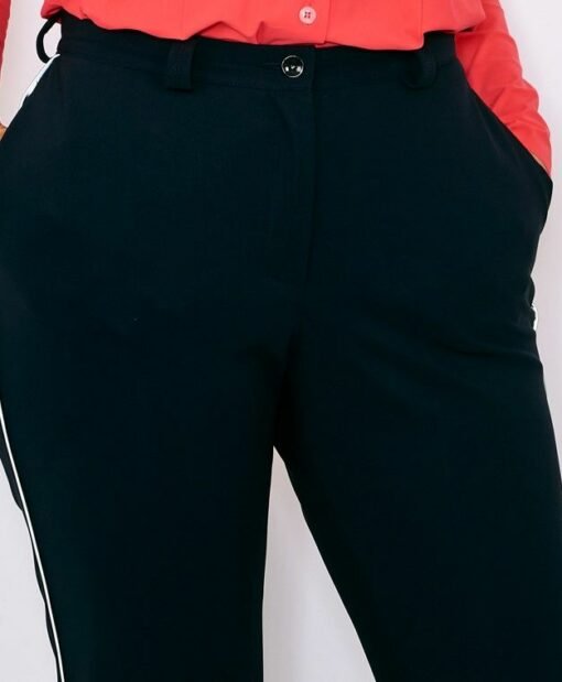 pantalon marine passepoil éclairé, vue de face