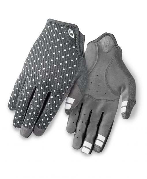 Gant vélo femme Giro La DND gris à pois blancs