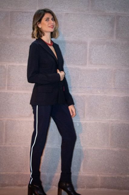 pantalon de tailleur, allure smoking